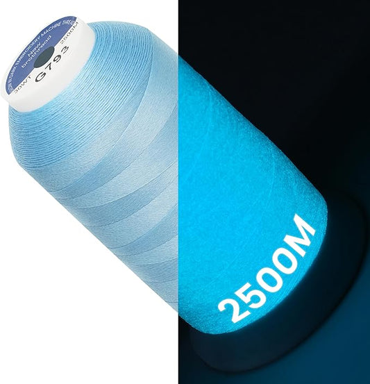 New brothread Single Huge Spool Luminary Glow in The Dark Embroidery Machine Thread Kit 30WT 2500M(2735Y) Each Spool for Embroidery, Quilting, Sewing-G793