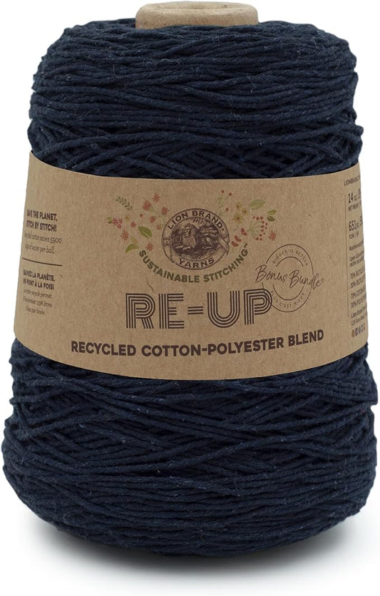 Lion Brand Yarn Re-Up Yarn Bonus Bundle, Midnight