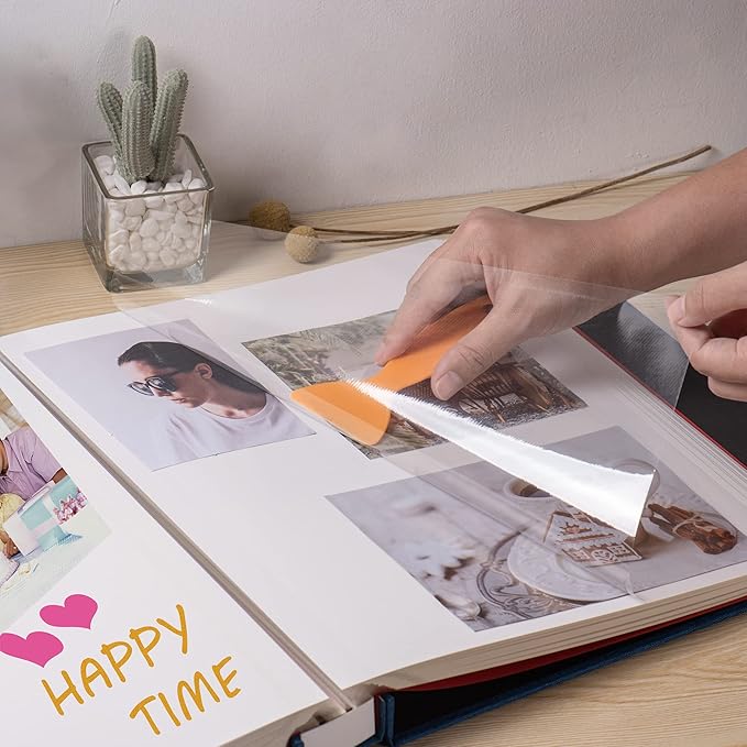 Super Large Photo Album Self Adhesive Scrapbook Album for 4×6 5×7 8×10 10×12 or Bigger Pictures DIY Magnetic Linen Cover Album 80Sheets/160Pages DIY Photo Album(Blue)