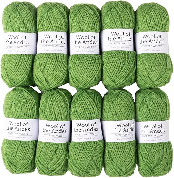 Knit Picks Wool of The Andes Worsted Weight Green 100% Wool Yarn Multi Pack (10 Balls - Peapod)