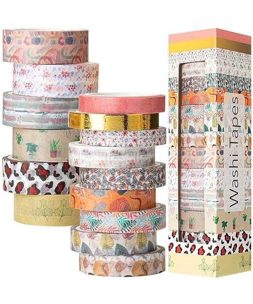 Mr. Pen- Washi Tape Set, 15 Rolls, Woodland Whisper, Decorative Tape, Washi Tapes, Scrapbook Tape, Scrapbook Washi Tape for Journaling, Craft Tape, Washy Tape, Washy-Tape, Cute Washi Tape Pack