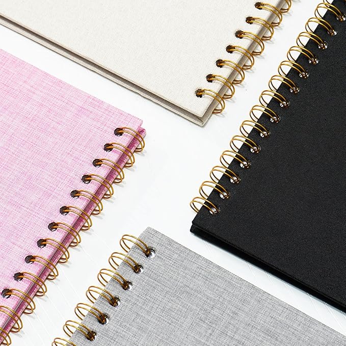 10x10 Inch Scrapbook DIY Photo Album Linen Cover Hardcover White Pages 40 Sheets Small Scrap Memory Book Beige