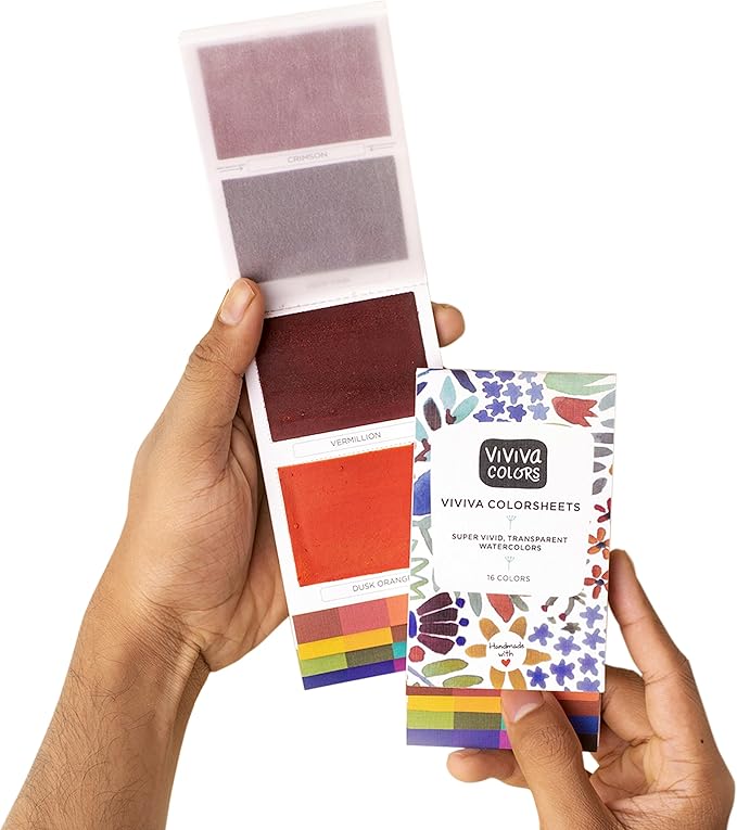 Viviva Colors Travel Watercolor Set - Viviva Watercolor Sheets, Original 16 Colors - Fun, Vibrant, No Mess Watercolor Paint Kit for Adults & Kids - Handmade & Premium Pocket Water Color Set
