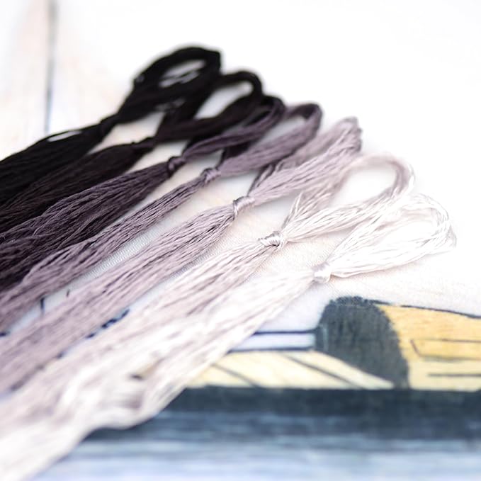 Natural 100% Silk Thread, Handmade Embroidery Thread Silk Floss 7 Colors 110m Each (14)