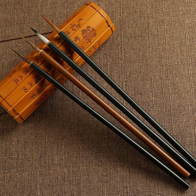 TIUSUTA Store Set of 4 Chinese Painting Brushes Set Flower Bird Line-Drawing Brushes