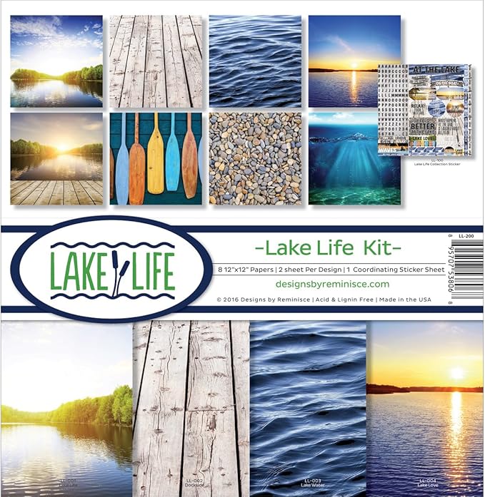 Reminisce LL-200 Lake Life Scrapbook Collection Kit 12x12 inches