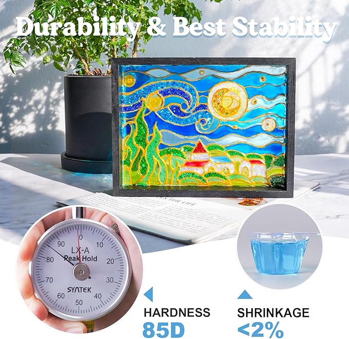 LET'S RESIN UV Resin with Light,Upgraded 200g Crystal Clear&Low Odor,UV Light,Silicone Mat,Ultraviolet Epoxy Resin Hard, Starter Kit for Jewelry,Craft Decor, Keychain Making