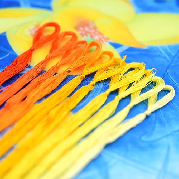 Natural Mulberry Silk Embroidery Thread – Yellow, 110m Each, Handmade Silk Floss for Hand Embroidery, Satin & Fringe Embroidery Thread（08）