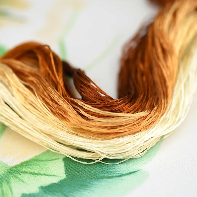 Natural 100% Silk Thread, Handmade Embroidery Thread Silk Floss 9 Colors 110m Each (58)