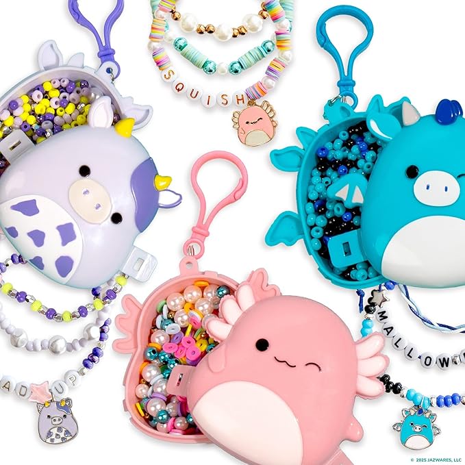 Original Squishmallows Bracelet Bundle, Bracelet Making Kit, Friendship Bracelet Kit, Charm Bracelet, Charm Bracelet Making Kit, Gifts for Girls, 7 Year Old Girl Birthday Gifts, Teen Girl Crafts