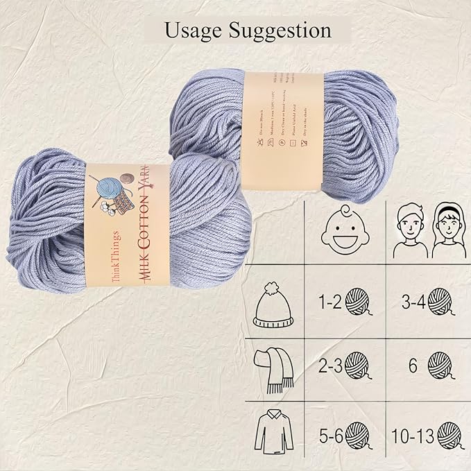Acrylic Yarn for Crocheting - Hand Knitting Light Gray Yarn - Crochet Thread for Crocheting Bulk - 10Balls 17.6Ounces Large Pack (Light Gray)