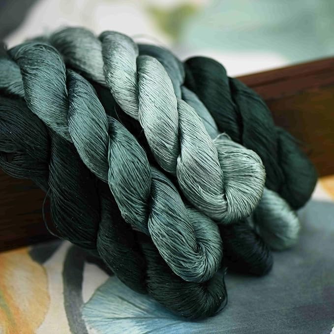 Natural 100% Silk Thread, Handmade Embroidery Thread Silk Floss 6 Colors 110m Each (52)
