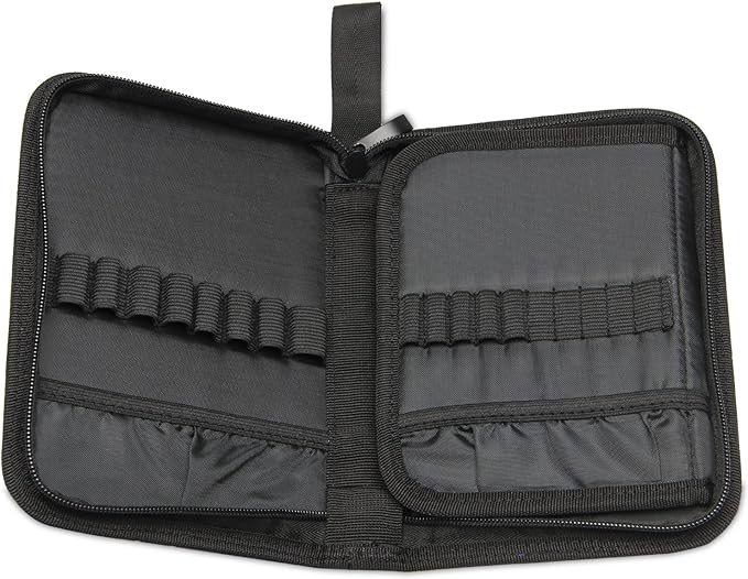 Teamoy Crochet Hook Case, Travel Carry Bag for Ergonomic Crochet Hooks Kits, Aluminum /Steel Crochet Hook and More, Lightweight, Well Made--NO Accessories Included, Flowers Blue