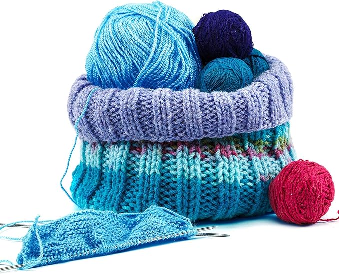 WILLBOND 6 Pieces 50g Crochet Yarn Multi-Colored Acrylic Cotton Blend Knitting Hand Knitting Weaving Yarn