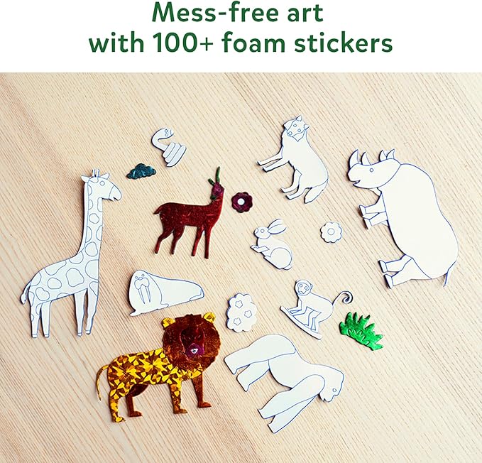 skillmatics foil fun - animals, no mess art for kids, travel toys, craft kits, diy creative activity, gifts for boys & girls ages 4, 5, 6, 7, 8, 9