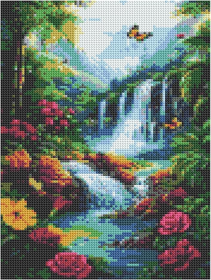 DOTZSO Landscape Diamond Painting Kits for Adults, Easy DIY 5D Round Full Drill Diamond Art kit Diamond Dot Crystal Gem Art and Craft for Beginners Home Wall Decor 12x16 Inches
