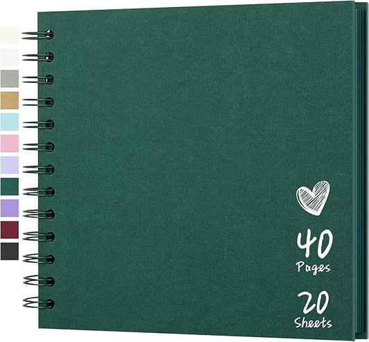 Scrapbook 7x7 Inch DIY Scrapbook Album Hardcover Kraft Paper Scrap Book Photo Albums 40 Pages Perfect for 4x6 / 5x7 Photos Memory Book for Family, Wedding