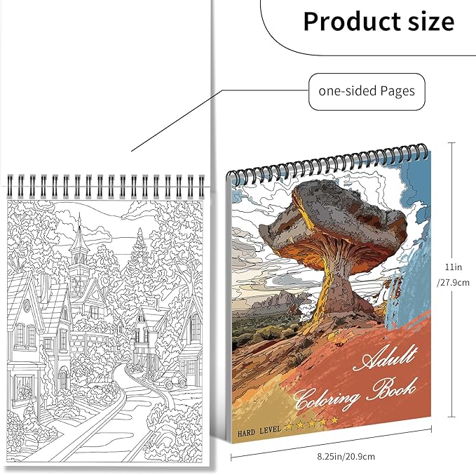 Kalysky Landscapes Adult Coloring Book Set of 3 - Complex Nature Landscapes & Iconic Architecture | Desert, Ocean Forests, Modern Wonders | Coloring Books for Adult Relaxation