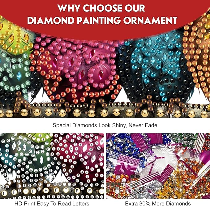 Hanging Diamond Art Kit for Adult, Colorful Cute Birds, 5D Special Shaped Rhinestone Diamond Painting Ornament, Funny Birds, DIY Acrylic Diamond Art Painting Window Pendants Home Garden Wall Decor