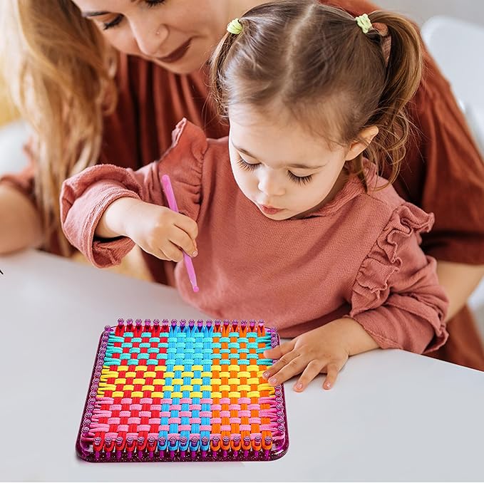 REENLIV Upgraded Weaving Loom Kit Toys for Kids & Adults, DIY Arts & Crafts, Easy Potholder Loom Knitting Activity for Beginners, Ideal Gifts for Girls Ages 5 6 7 8-12 13 Years Old, 252 Craft Loops