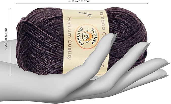 10-Pack of Yonkey Monkey 500 Grams Yarn - 70% Rayon derived from Bamboo, 30% Cotton - Imported - Brown 9036