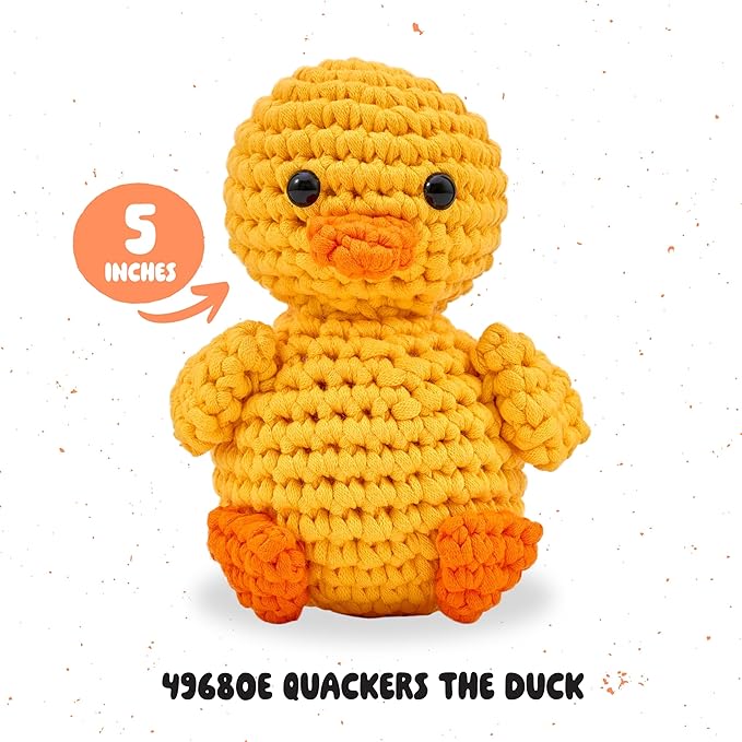 Bucilla Complete Crochet Kit, Quackers The Duck, 5"