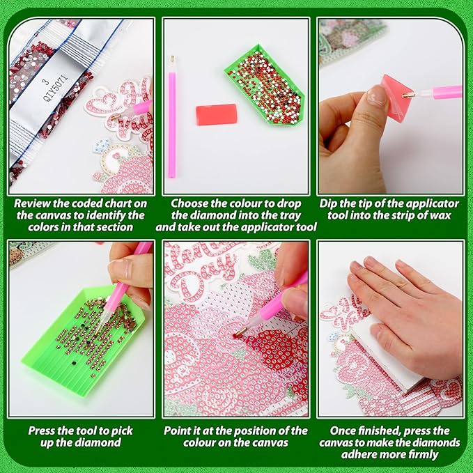 Cinnvoice 12 Pcs Seasonal Diamond Art Wreath Kits Holiday 5d DIY Diamond Art Hanging Signs Winter Spring Ornaments for Wall Door Decoration(Mason Jar)