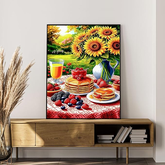Okarina Paint by Numbers Kit for Adults Beginner Delicious Dessert, Adult Paint by Number Kits on Canvas, Flower DIY Acrylic Oil Painting by Numbers for Adults, Perfect for Home Wall Decor 16X20 Inch