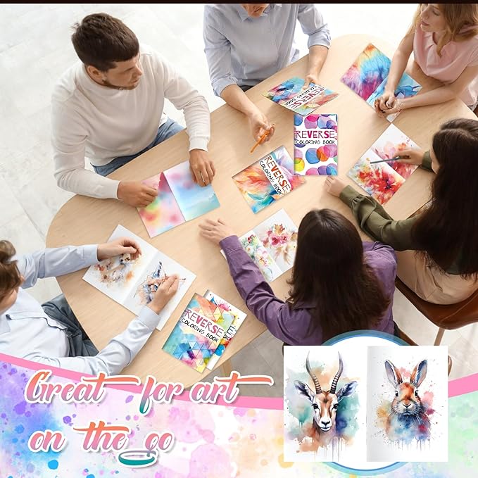 Liliful 12 Pcs Coloring Book Bulk for Adult DIY Reverse Flower Stress Relief Color Drawing Book with Patterns for Adults, Party Favors, Goodie Bag Filler and Holiday Gifts