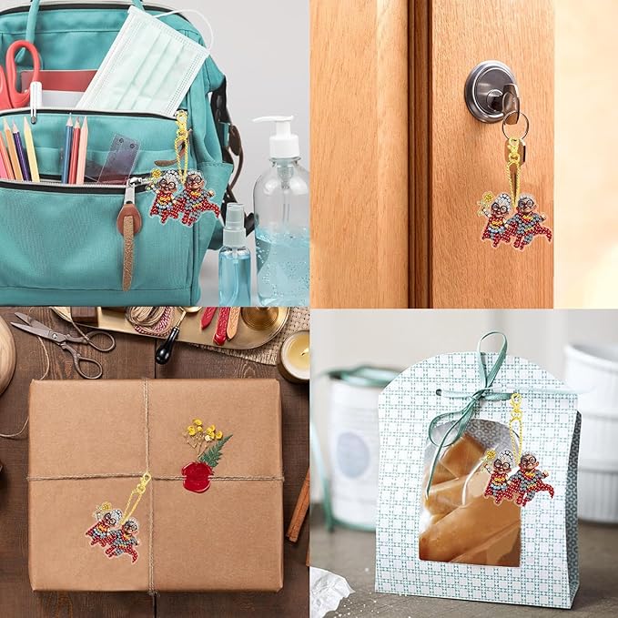 Masendp Superhero Diamond Painting Hanging Decoration kit, DIY Special-Shaped Rhinestone Window Hanging kit, Suitable for Home and Garden wall Decoration Gifts
