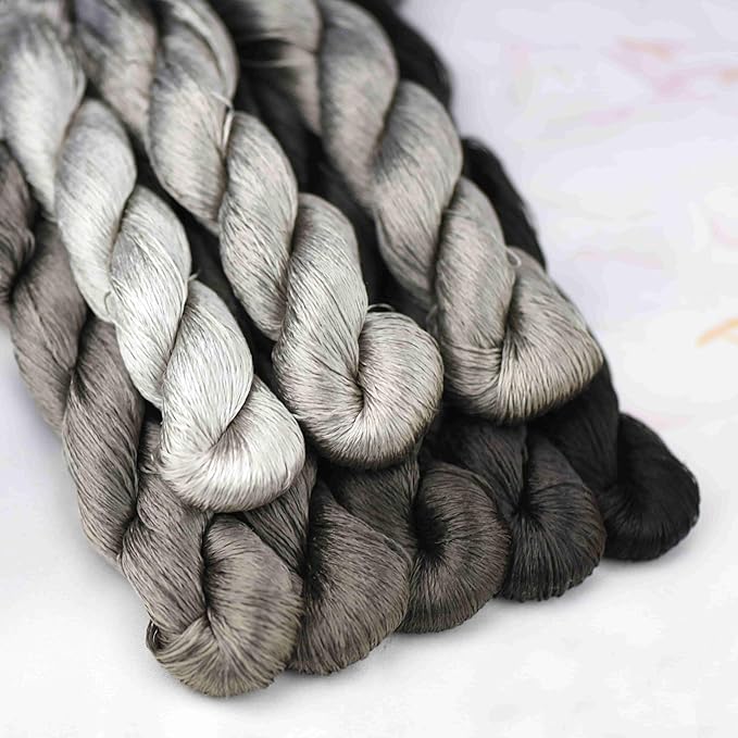 Natural 100% Silk Thread, Handmade Embroidery Thread Silk Floss 8 Colors 110m Each (78)