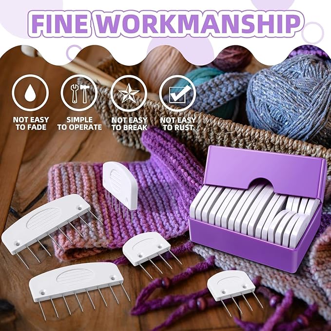 20 Pcs Knit Blocking Pins Knit, Knit Blockers Combs for Blocking, Knitting Pins Kit Knitting Tools Knitter Crochet Sewing Lace or Needlework Projects Tools Device
