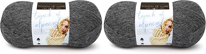 (1 Skein) Lion Brand Yarn Touch of Alpaca Yarn, Charcoal (Pack of 2)
