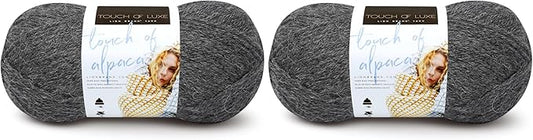 (1 Skein) Lion Brand Yarn Touch of Alpaca Yarn, Charcoal (Pack of 2)