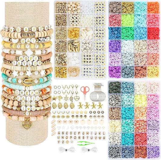 Z ZACHÉ Clay Beads Bracelet Making Kit for Women DIY Friendship Jewelry Kit with Letter Beads Charms Arts Crafts Kit Gift for Women