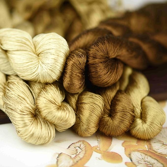 Natural 100% Silk Thread, Handmade Embroidery Thread Silk Floss 8 Colors 110m Each (54)