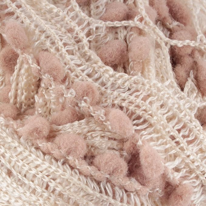 JubileeYarn Fishnet Pom Pom Yarn - 50g Mini Bonbons - Frosting - 6 Skeins