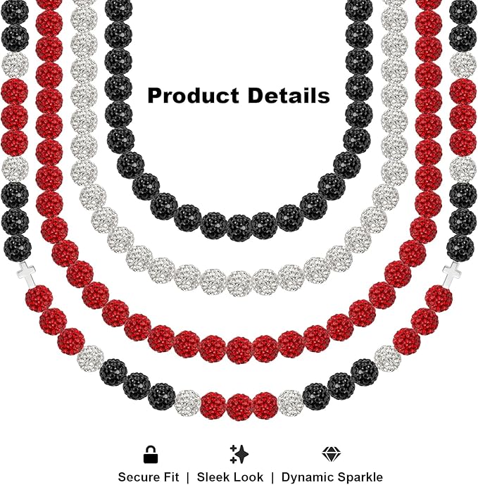 256Pcs 10mm Rhinestone Beads Kit for Bracelets, 3 Colors Round Disco Ball Sparkly Beads with Cross Charms and Accessories for DIY Baseball Necklaces Earrings Jewelry Making