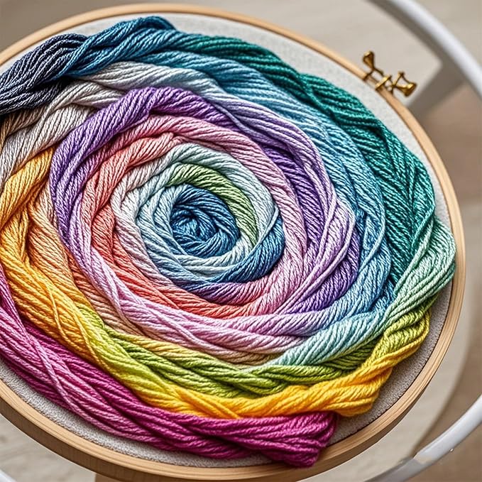 16 Rolls of Colorful Cotton Thread Ball Crochet Embroidery Rainbow Color Cross Stitch Thread Sewing for Cross Stitch Crafts(style2)