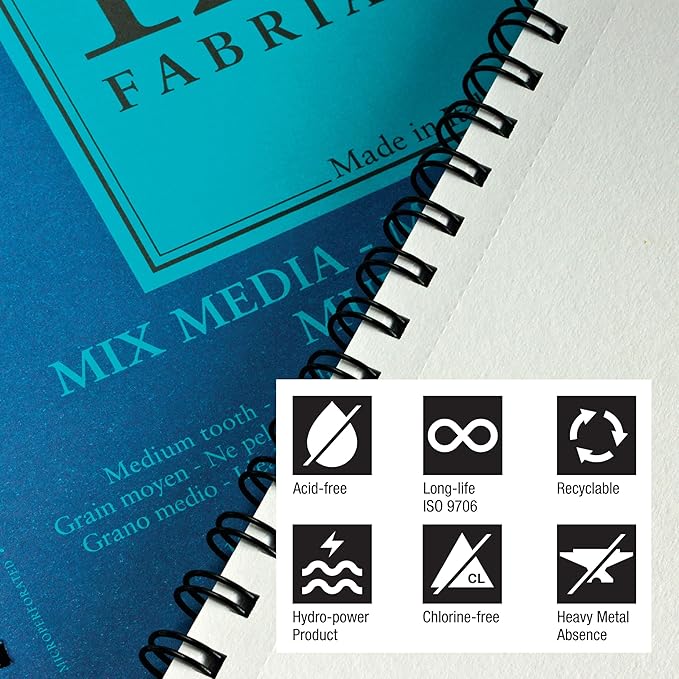 Fabriano 1264 Mixed Media Pad, 7" x 10", 110 lb.