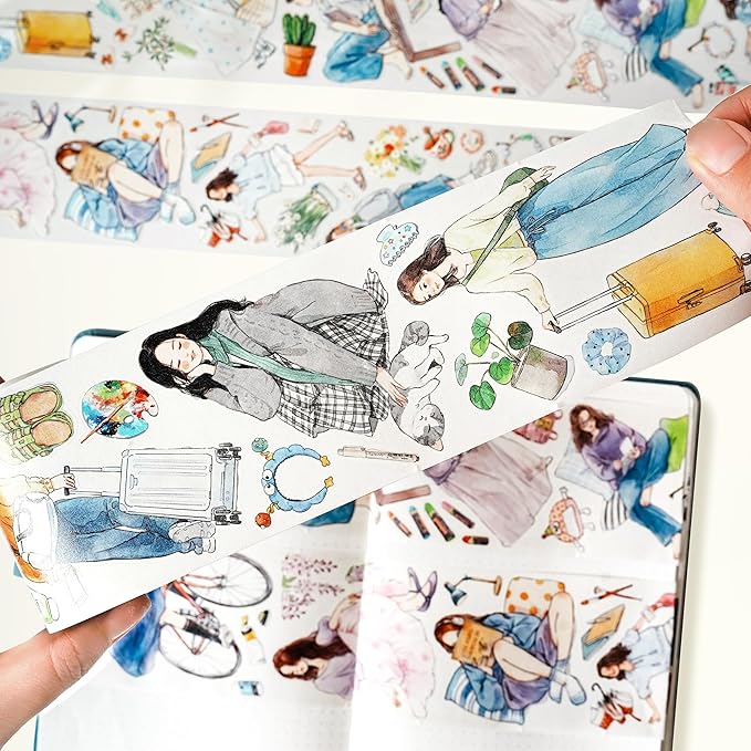 WT Pre-Cut Hello Weekend Wide Washi Tape, 1 Roll (70mm x 5m), Original Weekend Lifestyle Designs, Decorative Tape for Bible Journaling, Bullet Journals, Scrapbooks, Planners & DIY Craft Supplies