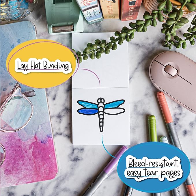 A Brighter Year The Original Adult Mini Coloring Book - Birds Bugs & Botany Edition - 3” x 3” Pocket Size, 50 Pages, Lay Flat Binding, Thick Paper, No Bleeding - Stress & Anxiety Relief - Gift