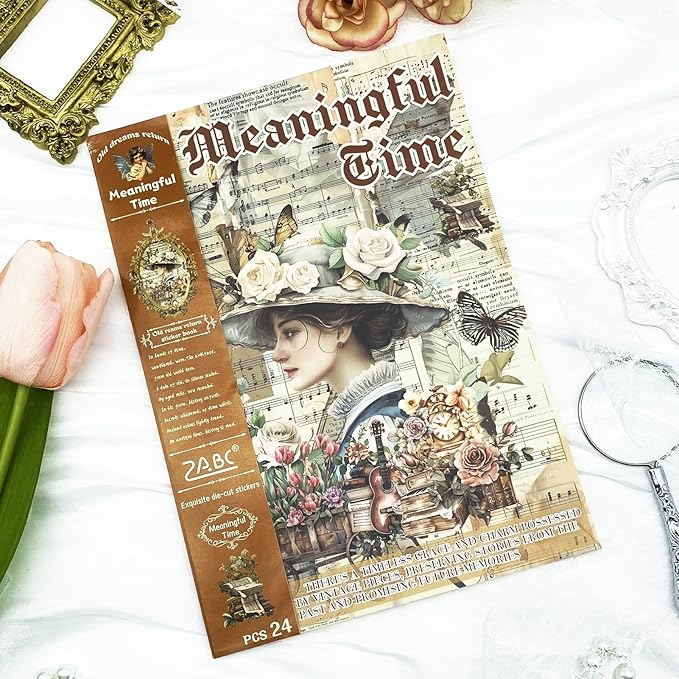 478pcs Pre-Cut Vintage Scrapbook Sticker Book for Adults and Teens, Washi Stickers for Scrapbooking Supplies,Journaling Stickers Aesthetic Ephemera for Junk Journals, DIY Crafts Arts Decorative