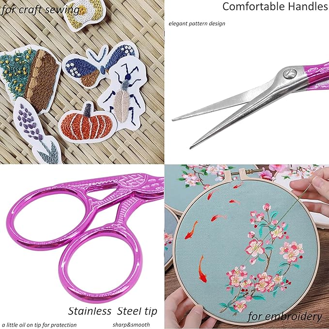 BIHRTC Little Bird Scissors 3.6Inch Sewing Scissors with Artificial Leather Cover Craft Scissor Shears for Crafting Threading Cross Stitch Cutting Art Work DIY Tool