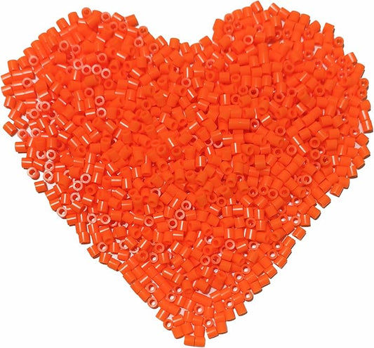 yowamho 3000pcs fuse beads - 5mm orange melting beads for crafts, hama bulk refill kit