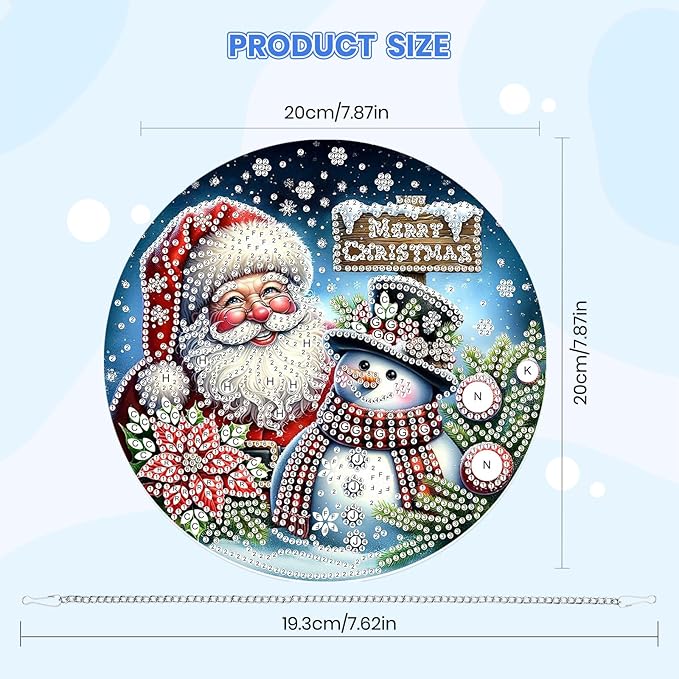 MOGTAA Christmas Diamond Art Hanging Kits for Adults Kids, Christmas Snowman Diamond Art Suncatchers, 5D Special Shape Santa Claus Diamond Painting Window Pendant Kit for Home Garden Wall Decor