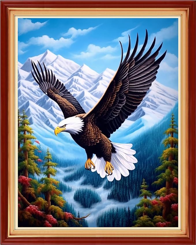 dimxvean stamped cross stitch kits,cross stitch kits for adults beginners,embroidery kits full range of cross stitch stamped kits needlepoint kits cross stitch patterns-eagle mountain river 16x20 inch