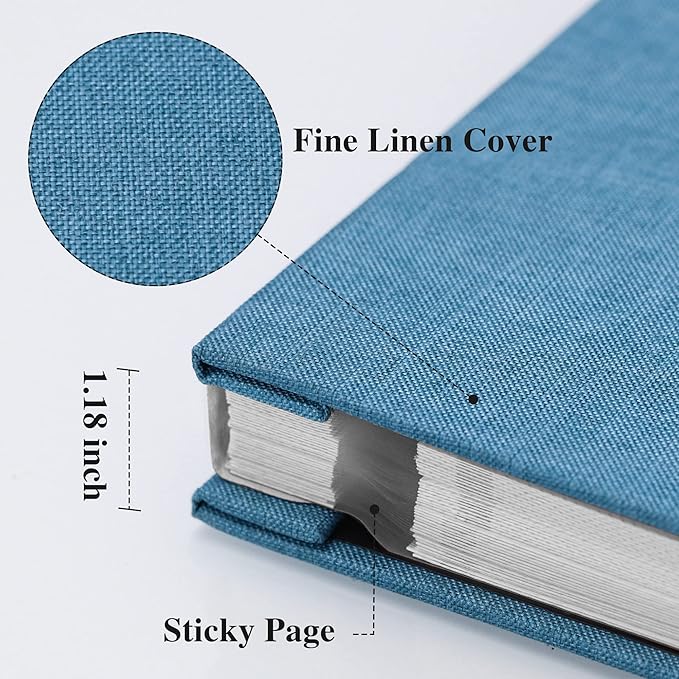 Vienrose Large Photo Album Self Adhesive for 4x6 8x10 10x12 Pictures Magnetic Scrapbook Album DIY 13" X 12.6" 60 Blank Pages with A Metallic Pen