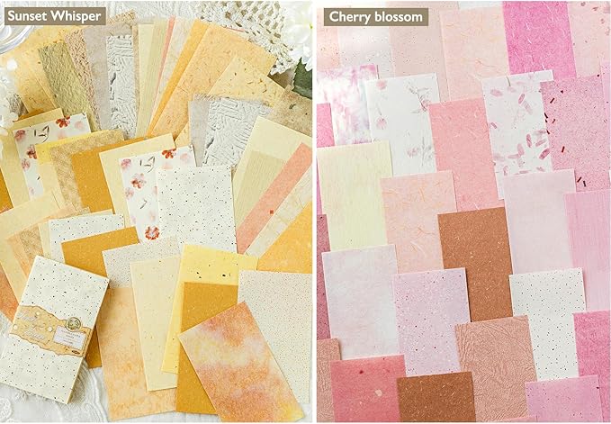 300 Pcs Scrapbook Paper Kit - 6 Pack Textured&Printed Decoupage Paper Assorted Set Colorful Special Mixed For Scrapbooking Supplies Junk Journaling Bullet Cards Making Craft Collage 4.13X2.44 Inch