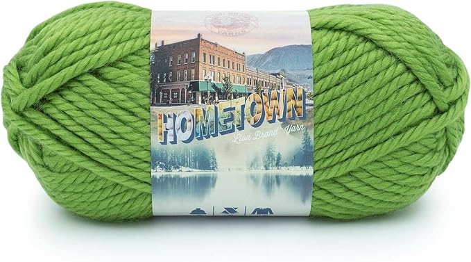 Lion Brand Yarn Hometown Yarn, Super-Bulky Yarn for Knitting, Crocheting, and Crafting, 1 Pack, Oklahoma City Green
